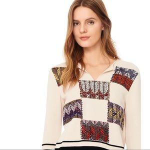 Tory Burch Patchwork Pueblo Knit Sweater Large